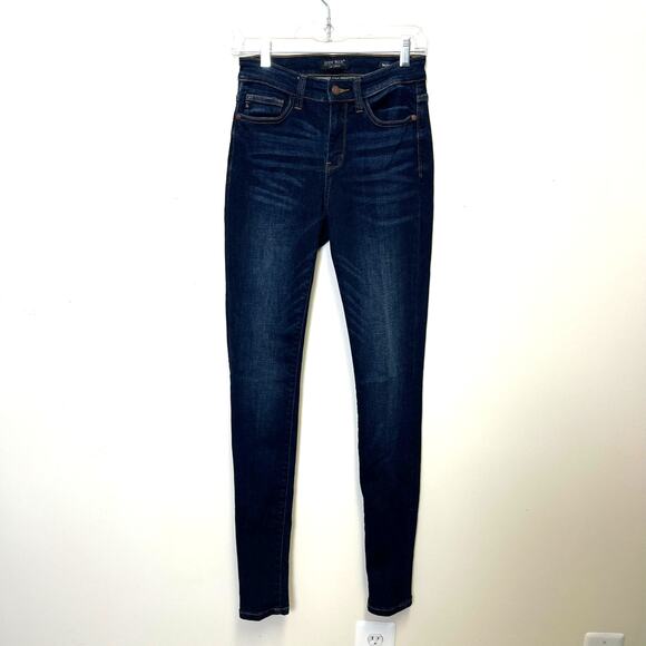 Judy Blue High Rise Dark Wash Long Inseam Skinny Jeans Sz 3 - Picture 1 of 6